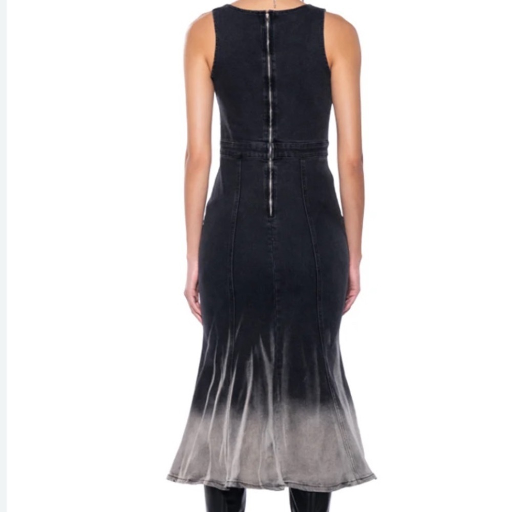 AKIRA Black and Gray Cut Out denim Sheath Dress - Picture 4 of 8